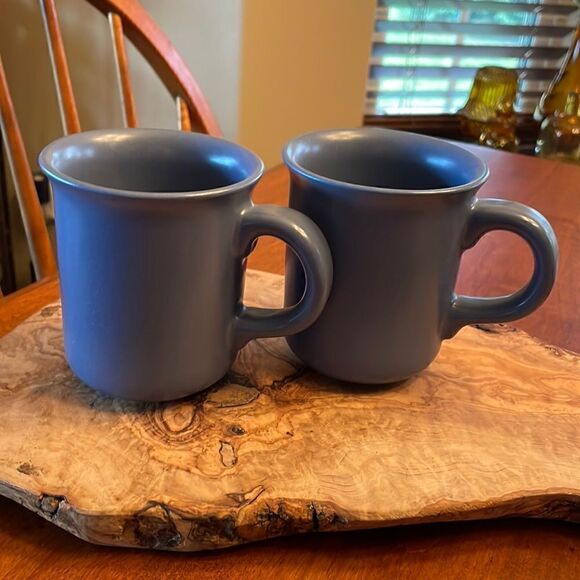Dansk Mesa Sky Blue Mugs & Saucers - Set of Two - Picture 2 of 7